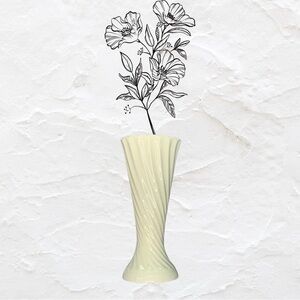 Swirl Vase Bud Vase‎ Creamy White Ceramic Twisted Design Table Decor